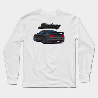 Rear Car Mustang black Long Sleeve T-Shirt